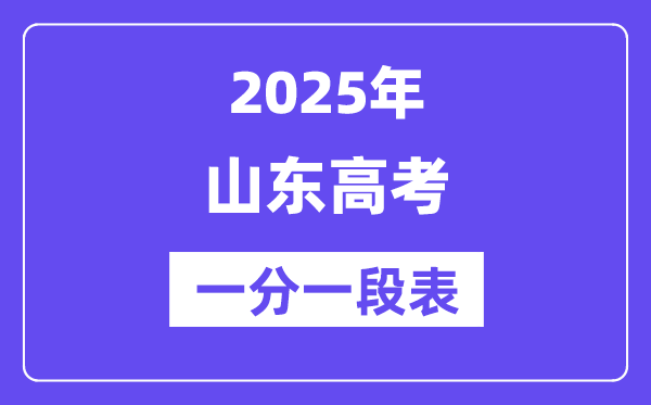 2025山東高考一分一段表（含位次排名查詢）