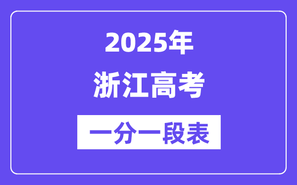 2025浙江高考一分一段表（含位次排名查詢）