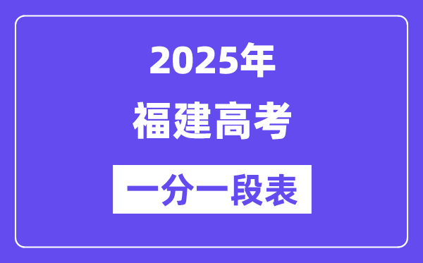 2025福建高考一分一段表,查詢位次及排名(完整版)
