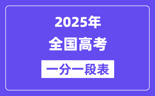2025全國高考一分一段表(31省市完整版)